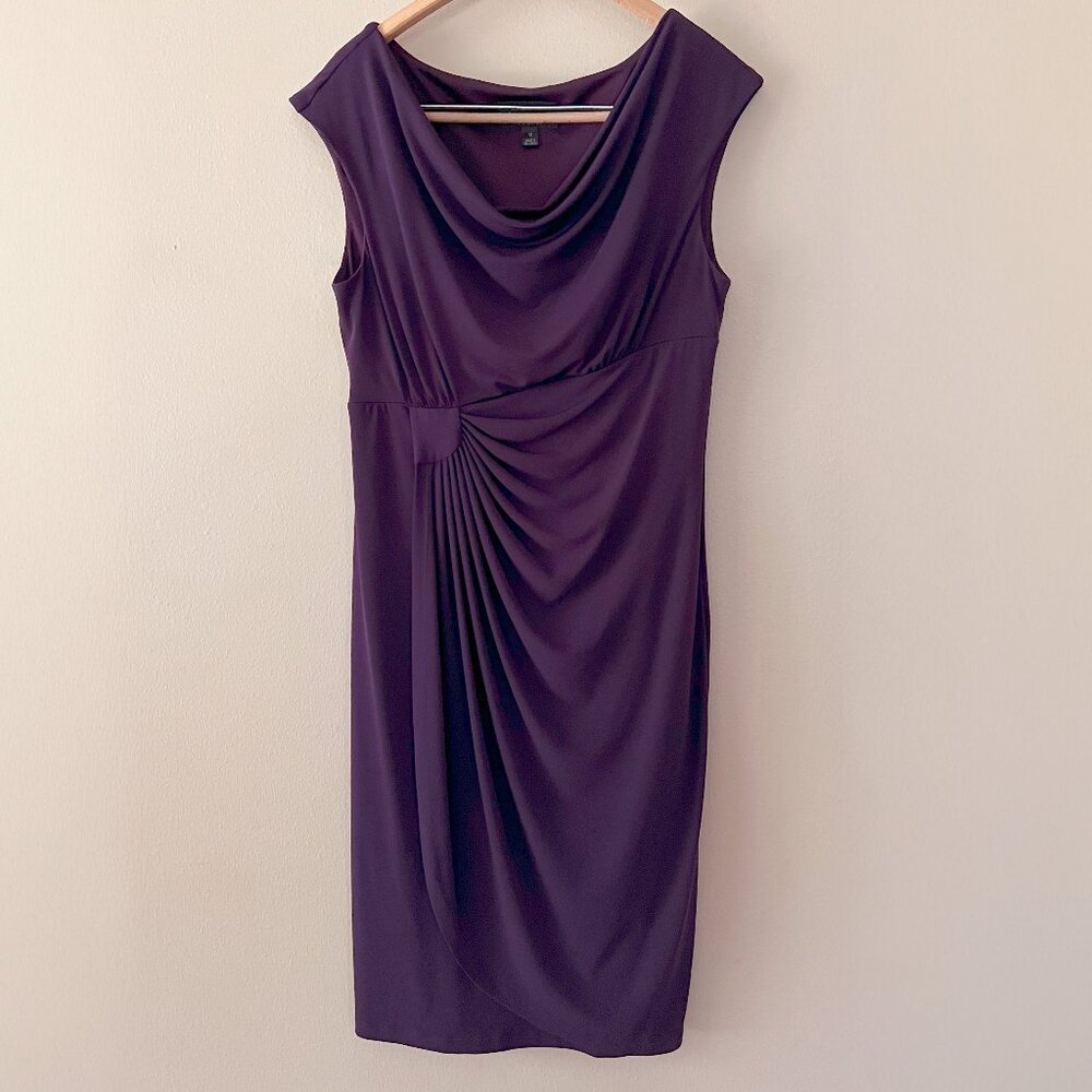 Connected Apparel Purple Draped Dress Size 12